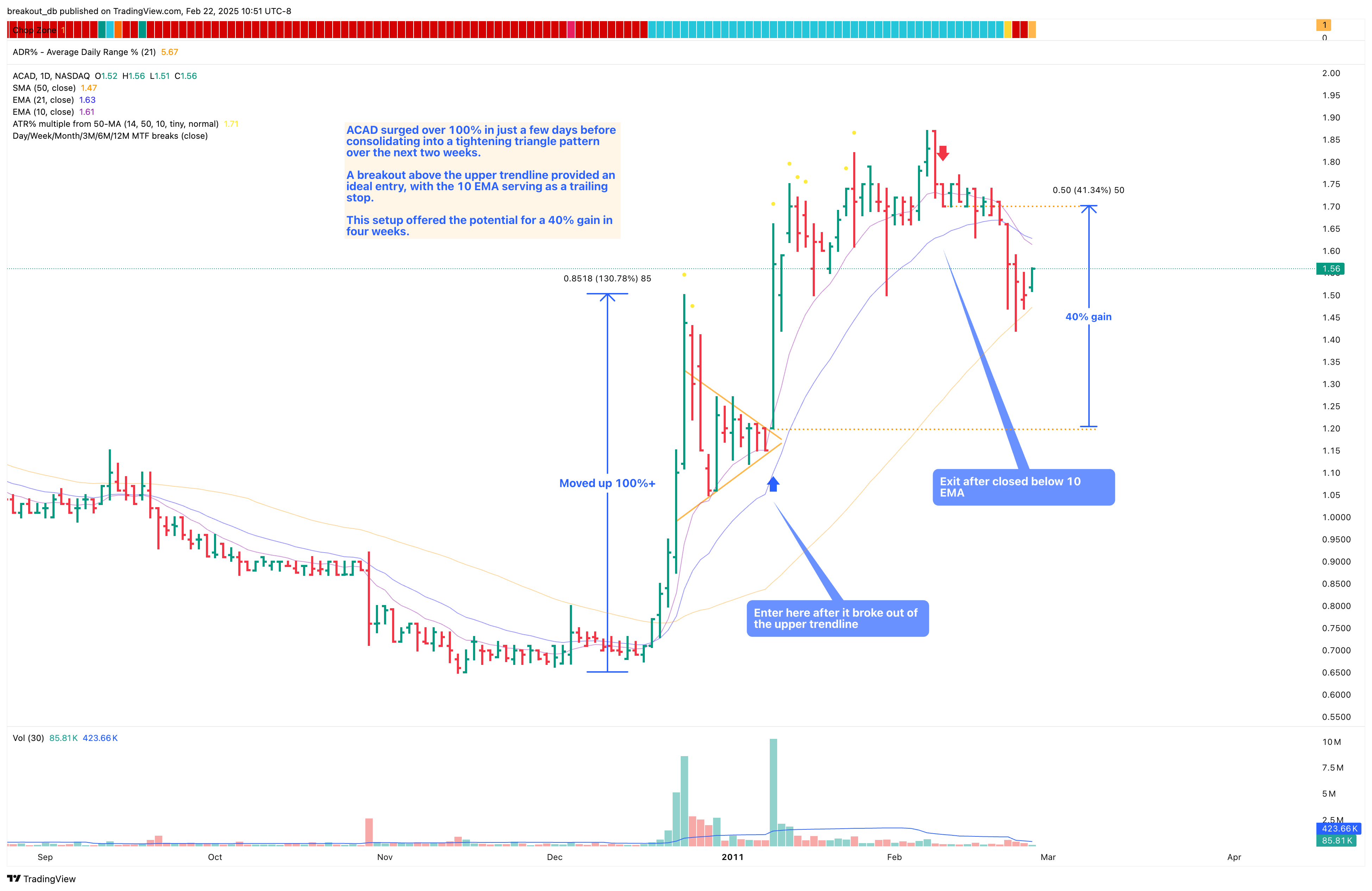 ACAD - High Tight Flag - 2010-01-11 after breakout