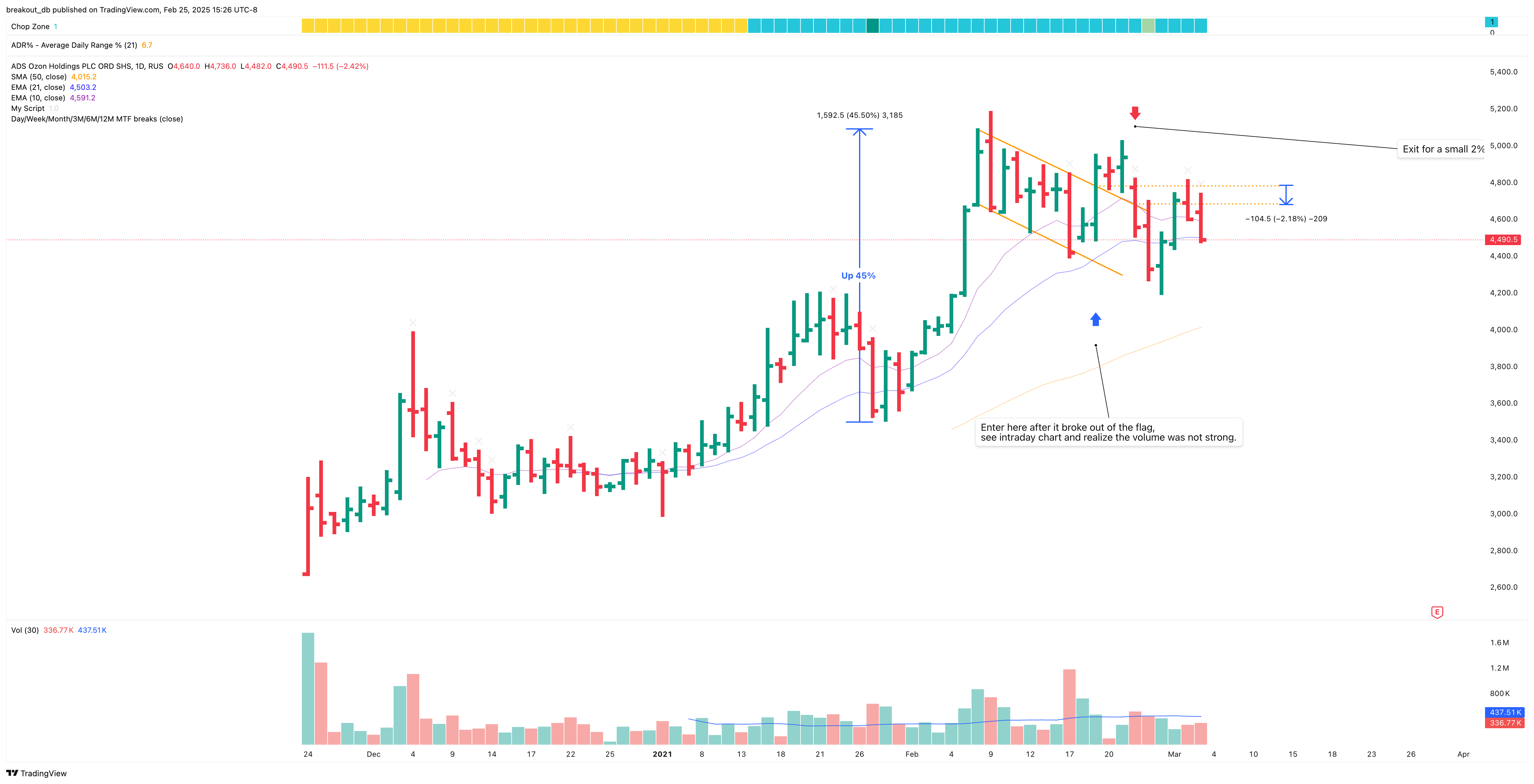 OZON - High Tight Flag - 2021-02-18 after breakout