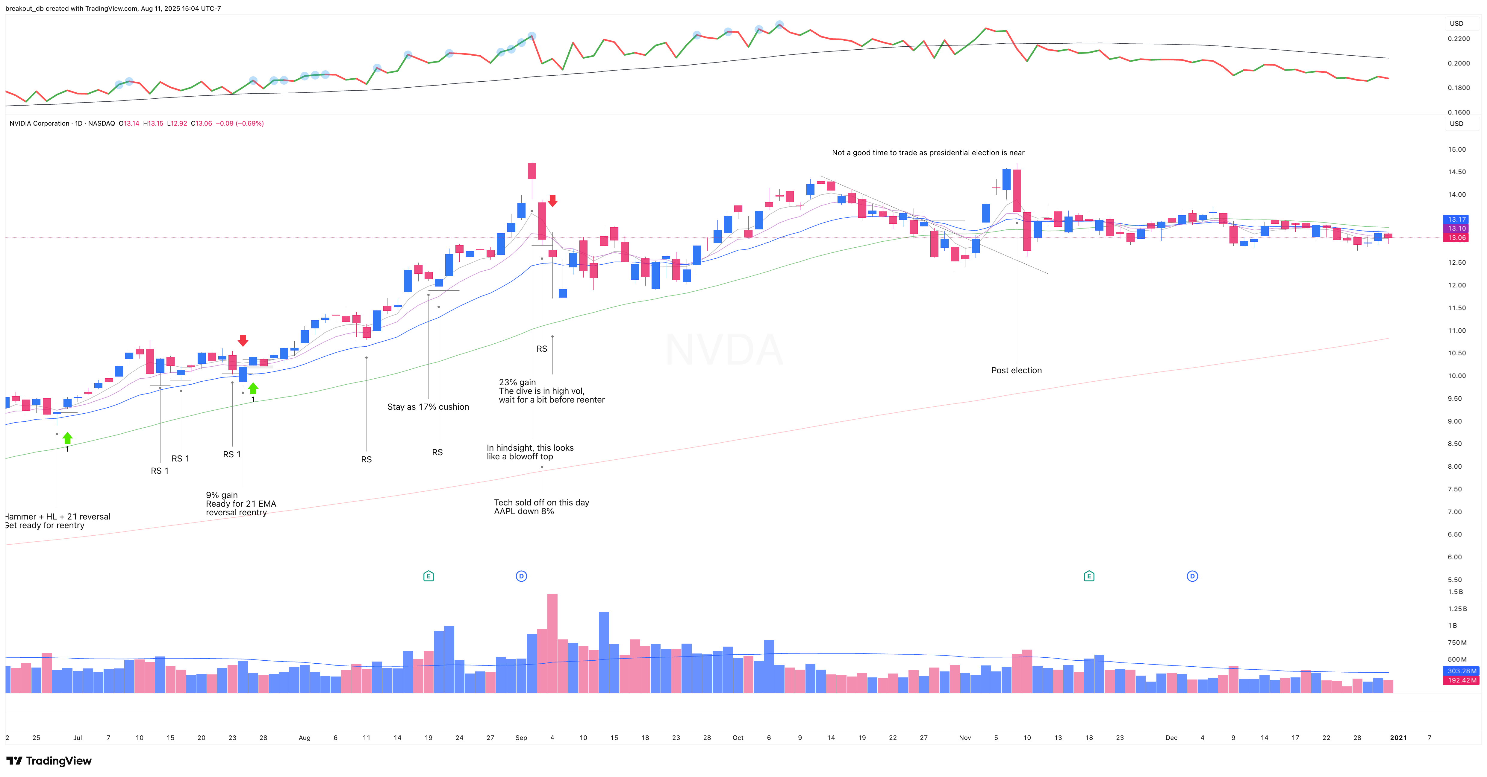 NVDA 2020 Model Book daily chart (continued)