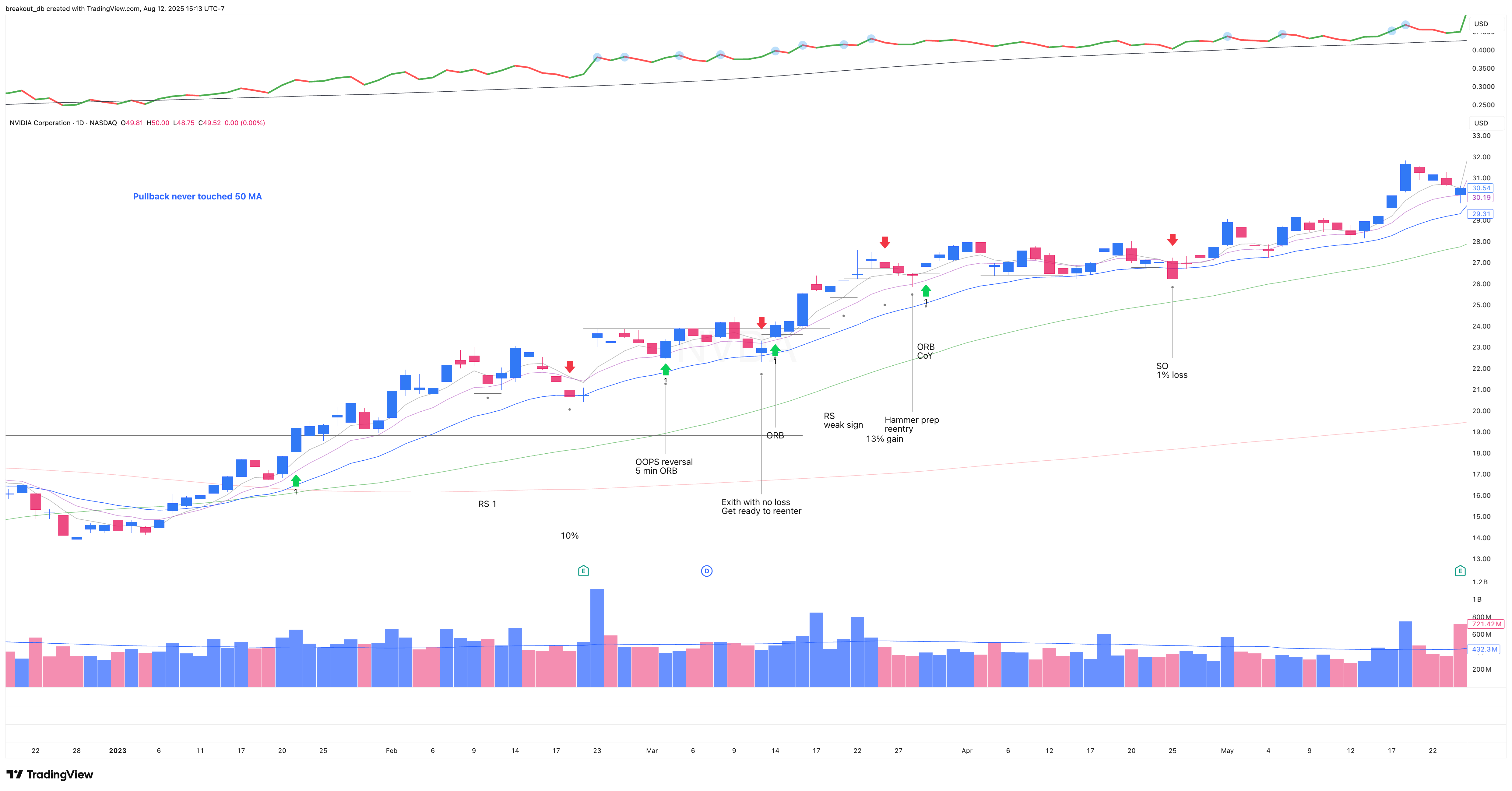 NVDA 2024 Model Book daily chart
